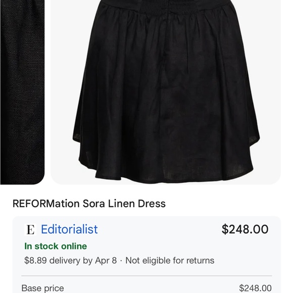 Reformation Black Linen Dress - Picture 4 of 9